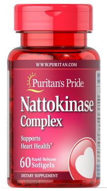 Наттокіназа, Nattokinase, Puritan's Pride, 100 мг Complex, 60 капсул
