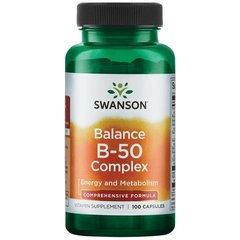 Комплекс Вітаміну B-50, Balance B-50 Complex, Swanson, 100 капсул