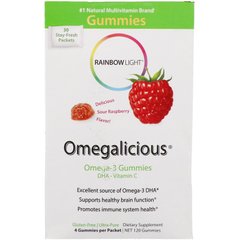 Омега-3 в жувальній формі Rainbow Light (Omegalicious) 37 мг 120 жувальних цукерок з малиновим смаком