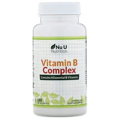 Комплекс вітамінів В, Nu U Nutrition, 180 таблеток рослинного походження