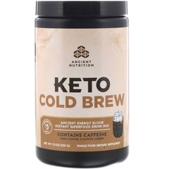 Кето холодний напій, Keto Cold Brew, древній еліксир сили, Dr Axe / Ancient Nutrition, 220 г
