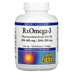 RX Омега-3 Фактори, Natural Factors, 630 мг, 120 капсул