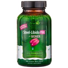 Сталеве-Лібідо, рожеві, для жінок, Irwin Naturals, 60 м'яких желатинових капсул з рідким наповненням