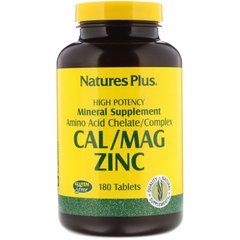 Кальцій магній і цинк Nature's Plus (Cal / Mag Zinc) 180 таблеток