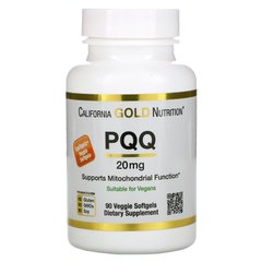 Пирролохинолинхинон California Gold Nutrition (PQQ) 20 мг 90 вегетарианских капсул купить в Киеве и Украине