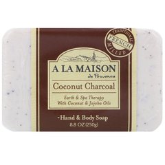 Кусоковое мило для рук і тіла, кокосове вугілля, A La Maison de Provence, 8,8 унц (250 г)