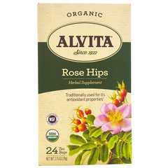 Organic, чай з шипшини, без кофеїну, Alvita Teas, 24 чайних пакетика, по 2,75 унції (78 г) кожен
