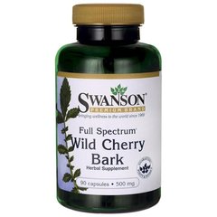 Дика вишня з повним спектром, Full Spectrum Wild Cherry Bark, Swanson, 500 мг, 90 капсул