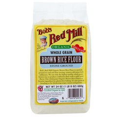 Organic, мука из цельнозернового коричневого риса, Bob's Red Mill, 24 унции (680 г) купить в Киеве и Украине