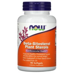 Бета-ситостерол Now Foods (Beta-Sitosterol Plant Sterols) 90 м'яких таблеток