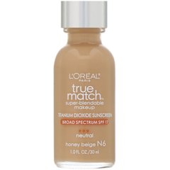 Тональна основа True Match Super-Blendable Makeup, відтінок N6 «Медовий бежевий», L'Oreal, 30 мл