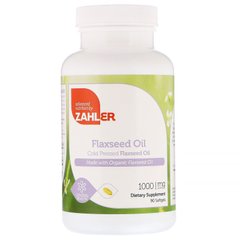 Лляна олія органік Zahler (Seed Oil) 1000 мг 90 капсул