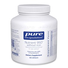 Мультивітаміни та мінерали без заліза Pure Encapsulations (Nutrient 950 w/o Iron) 360 капсул