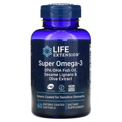 Супер Омега-3 Life Extension (Super Omega-3) 60 капсул с энтеросолюбильным покрытием купить в Киеве и Украине