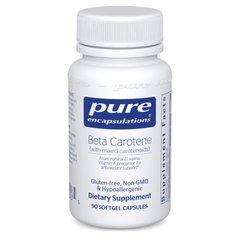 Бета-каротин с смешанными каротиноидами Pure Encapsulations (Beta Carotene with Mixed Carotenoids) 90 капсул купить в Киеве и Украине