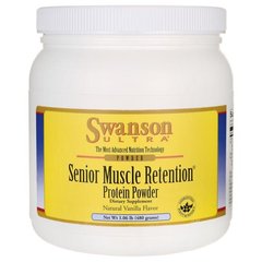 Старший протеїновий порошок для утримання м'язів - ваніль, Senior Muscle Retention Protein Powder Vanilla, Swanson, 480 г