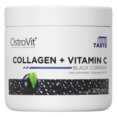 Коллаген и витамин С вкус черная смородина OstroVit (Collagen + Vitamin C) 200 г купить в Киеве и Украине