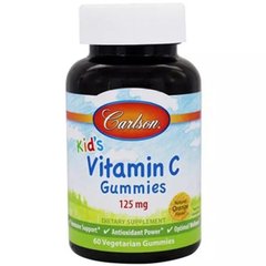 Витамин С для детей вкус апельсин Carlson Labs (Kid`s Vitamin C) 125 мг 60 жевательных конфет купить в Киеве и Украине
