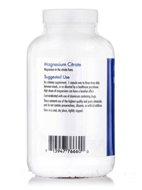 Магній цитрат, Magnesium Citrate, Allergy Research Group, 180 вегетаріанських капсул