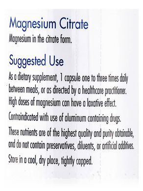 Magnesium Citrate, Allergy Research Group, 180 Vegetarian Capsules