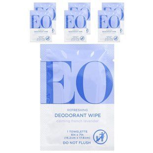 EO Products, Refreshing Deodorant Wipes, Calming French Lavender, 6 Single Towelettes купить в Киеве и Украине