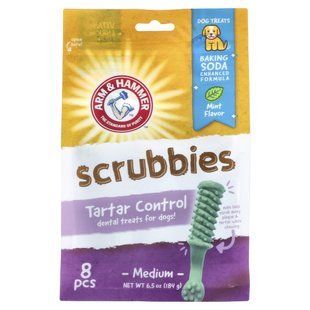 Arm & Hammer, Смайли, засоби для зняття зубного каменю для собак, середній розмір, м'ята, 8 шт.