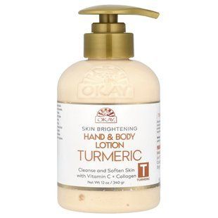 Okay Pure Naturals, Skin Brightening, Hand & Body Lotion, Turmeric, 12 oz (340 g) купить в Киеве и Украине