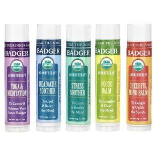 Ароматерапевтический дорожный набор, Badger Company, 5 штук, каждый по 0,15 унции (4,3 г) купить в Киеве и Украине