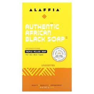 Alaffia, Authentic African Black Soap, Triple Milled, Unscented, 8 oz (227 g) купить в Киеве и Украине