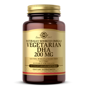 Натуральная Омега 3 ДГК растительного происхождения Solgar (Naturally Sourced Omega-3 Vegetarian DHA) 200 мг 50 вегетарианских мягких таблеток купить в Киеве и Украине