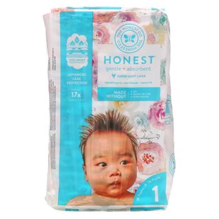 Подгузники, Honest Diapers, Размер 1, 8-14 фунтов, цветение розы, The Honest Company, 35 подгузников купить в Киеве и Украине