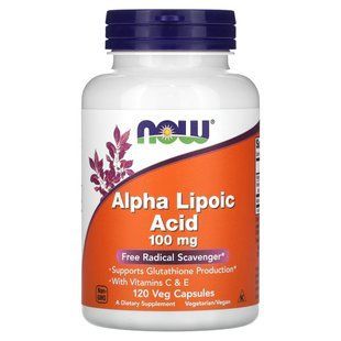 Альфа-липоевая кислота Now Foods (Alpha Lipoic Acid) 100 мг 120 капcул купить в Киеве и Украине