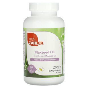 Льняное масло органик Zahler (Seed Oil) 1000 мг 90 капсул купить в Киеве и Украине