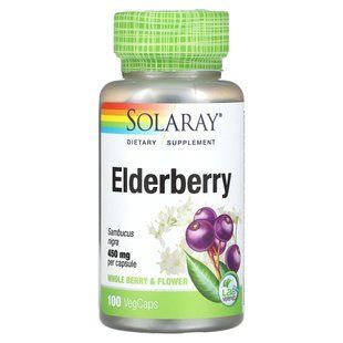 Бузина, Elderberry, Solaray, 450 мг, 100 капсул купить в Киеве и Украине