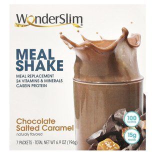 WonderSlim, Meal Shake, шоколад і солона карамель, 7 пакетиків по 28 г