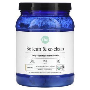 Ora, So Lean & So Clean, щоденний суперфуд, рослинний протеїн, ванільний чай, 600 г (21,2 унції)
