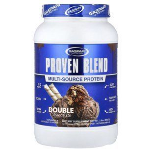 Gaspari Nutrition, Proven Blend, смесь протеинов из разных источников, со вкусом двойного шоколада, 896 г (2 фунта) купить в Киеве и Украине