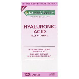Nature's Bounty, Optimal Solutions&reg;, Hyaluronic Acid Plus Vitamin C, 120 Capsules купить в Киеве и Украине
