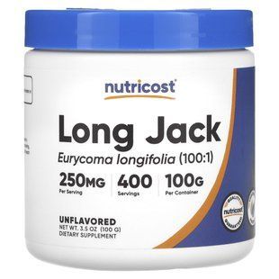 Nutricost, Long Jack, без ароматизаторів, 100 г (3,5 унції)