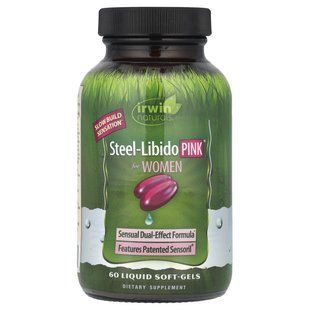 Стальное-Либидо, розовые, для женщин, Irwin Naturals, 60 мягких желатиновых капсул с жидким наполнением купить в Киеве и Украине