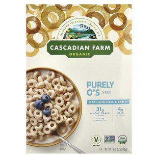 Purely O's, хлопья из органических цельных зерен овса и ячменя, Cascadian Farm, 243 г купить в Киеве и Украине