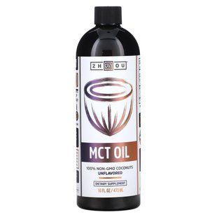MCT масло, MCT Oil, Unflovered, Zhou Nutrition, 473 мл купить в Киеве и Украине