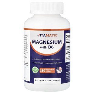 Vitamatic, магний с витамином B6, 180 вегетарианских таблеток купить в Киеве и Украине