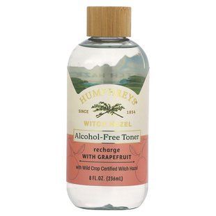 Безалкогольный тоник с грейпфрутом, Witch Hazel, Alcohol Free Toner with Grapefruit, Recharge, Humphrey's, 236 мл купить в Киеве и Украине