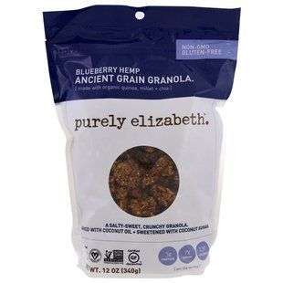 Органическая гранола с злаками Purely Elizabeth (Organic Ancient Grain Granola) 340 г черника и конопли купить в Киеве и Украине