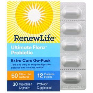 Пробиотики 50 млрд Renew Life (Ultimate Flora Extra Care Probiotic) 30 вегетарианских капсул купить в Киеве и Украине