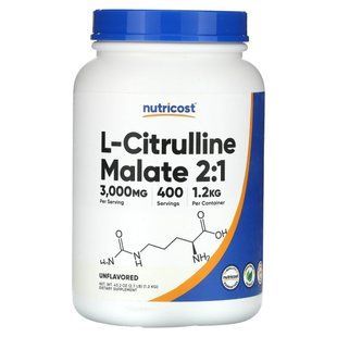 Nutricost, L-Citrulline Malate 2:1, Unflavored, 43.2 oz (1.2 kg) купить в Киеве и Украине