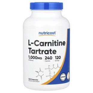 Nutricost, L-Carnitine Tartrate, 240 Capsules (500 mg per Capsule) купить в Киеве и Украине