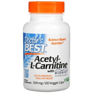 Ацетил-Л-Карнитин Doctor's Best (Acetyl-L-Carnitine) 500 мг 120 капсул купить в Киеве и Украине