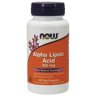 Альфа-липоевая кислота Now Foods (Alpha Lipoic Acid) 100 мг 60 капcул купить в Киеве и Украине